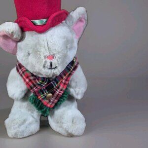 Vintage 1983 Carousel by Guy Christmas Holiday Mouse 9" Plush Stuffed Animal Toy